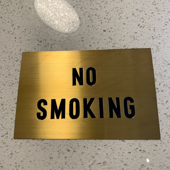 Brass No Smoking Sign - Picture 1 of 3